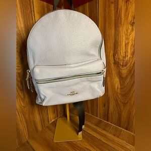 Coach Blue Leather Backpack